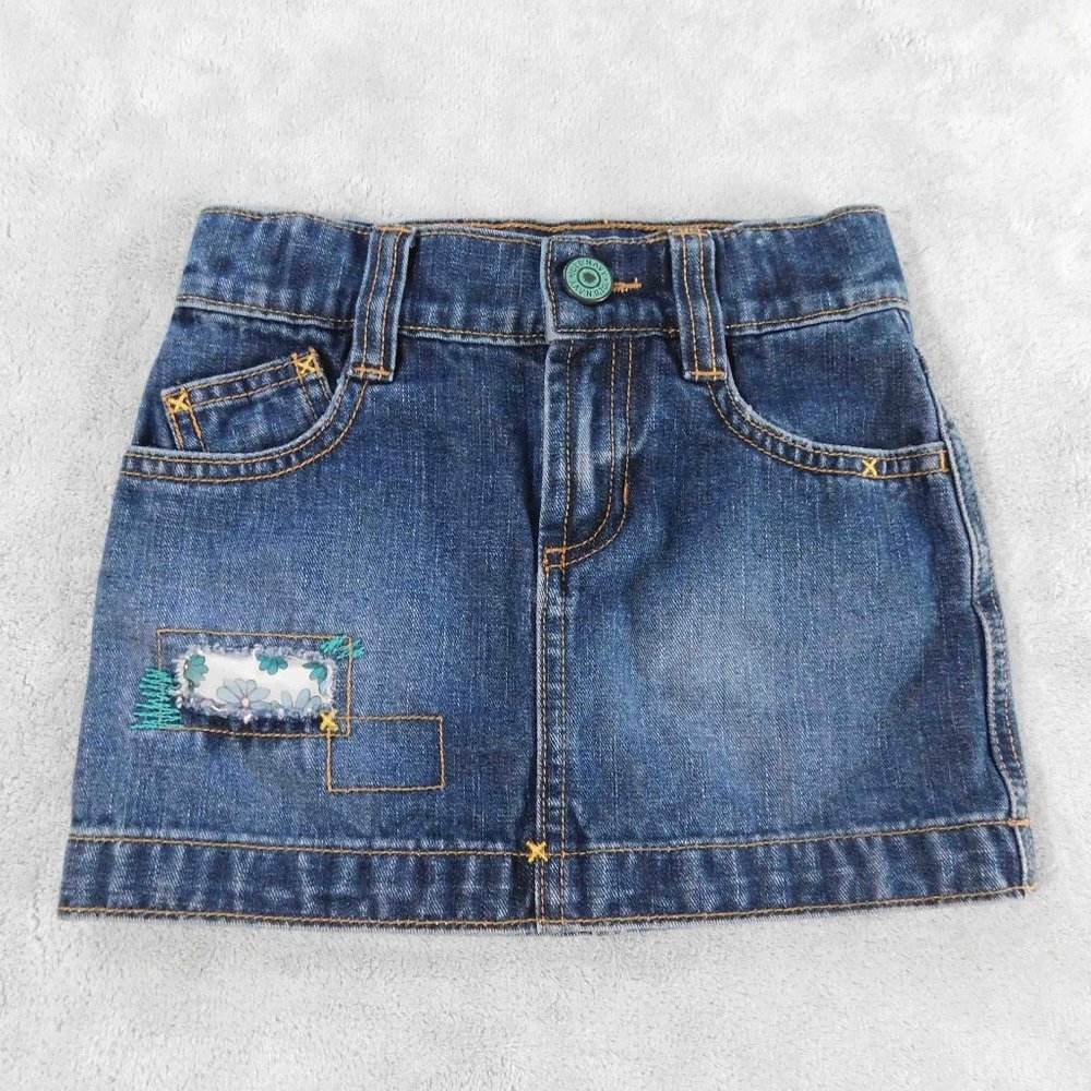 Old Navy 4T Distressed Denim Skirt with Patches